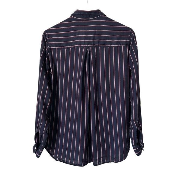Grayson by Frank & Eileen The Hero Button Down Shirt Navy Stripe Size 2 S - Picture 3 of 5